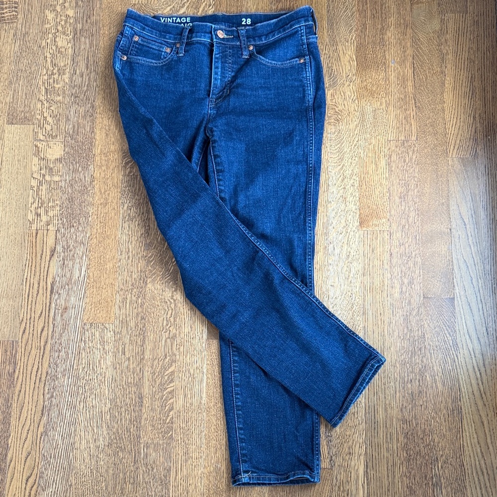 J Crew Vintage Women's Dark Blue Slim Straight Jeans